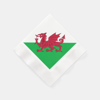 Y Ddraig Goch: Welsh Flag Coined Cocktail Napkins