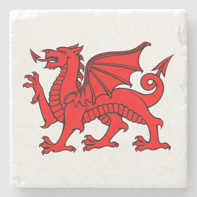 Y Ddraig Goch (Welsh Red Dragon) Coaster (Front)