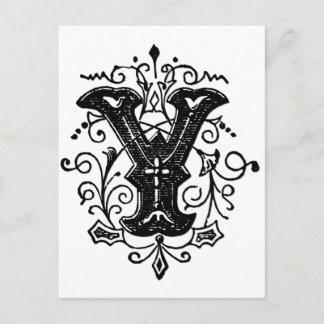 Y Decorative Letter Postcard