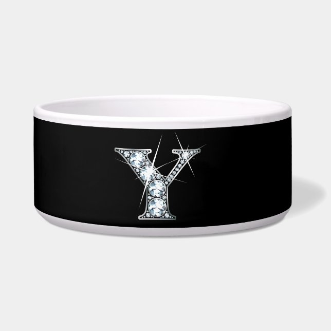 Y "Diamond Bling" Pet Bowl (Front)