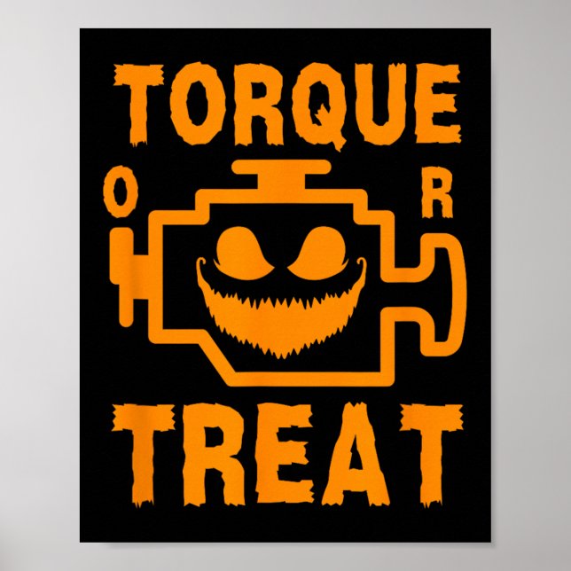 Y Engine Sign Pumpkin Face Torque Or Treat Hallowe (Front)