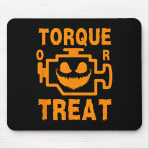 Y Engine Sign Pumpkin Face Torque Or Treat Hallowe Mouse Pad