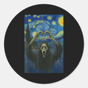 Y Face Horror Ghost Heart Hands Creepy Halloween Classic Round Sticker