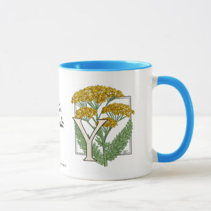 Y for Yarrow Flower Alphabet Mug