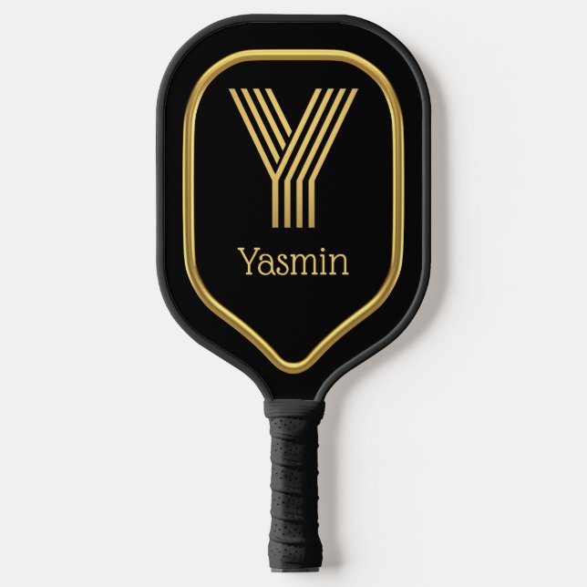Y Gold Initial Pickleball Paddle (Front)