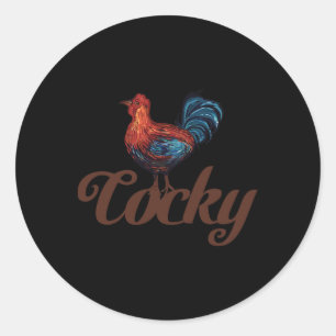 Y I Love Roosters Chicken Coop Keeper Art Classic Round Sticker