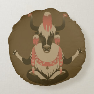 Y is for Tibet Yak Round Cushion