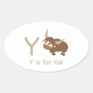 Y is for Yak Oval Sticker