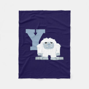 Y is for Yeti Cute Cartoon Yeti Monster Fleece Blanket