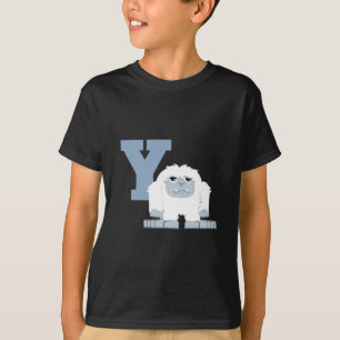 Y is for Yeti Cute Cartoon Yeti Monster T-Shirt
