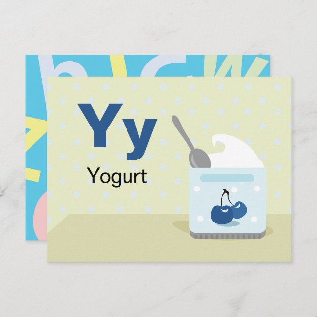 Y is for Yogurt - Alphabet Flash Card (Front/Back)