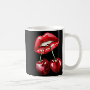 Y Lips Cherry Trendy Vintage Retro Cherry Valentin Coffee Mug