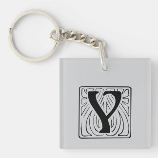 Y Monogram black Key Ring