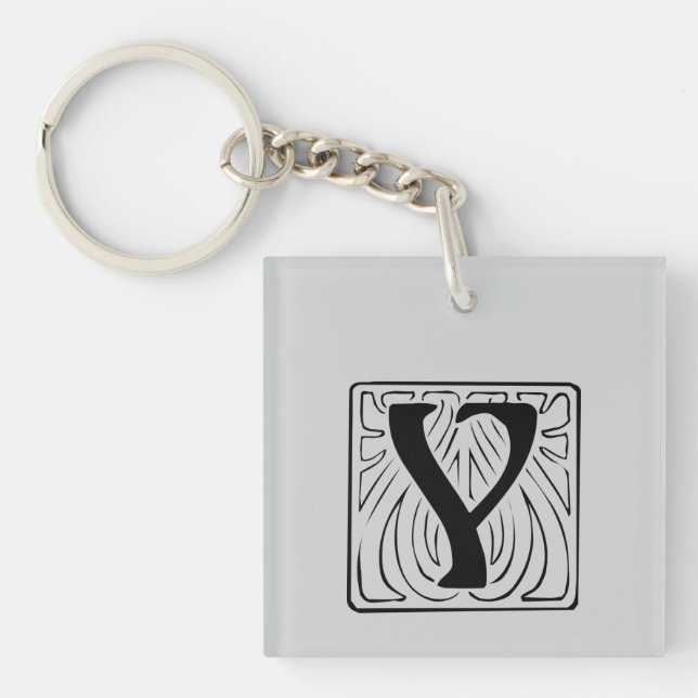 Y Monogram black Key Ring (Front)