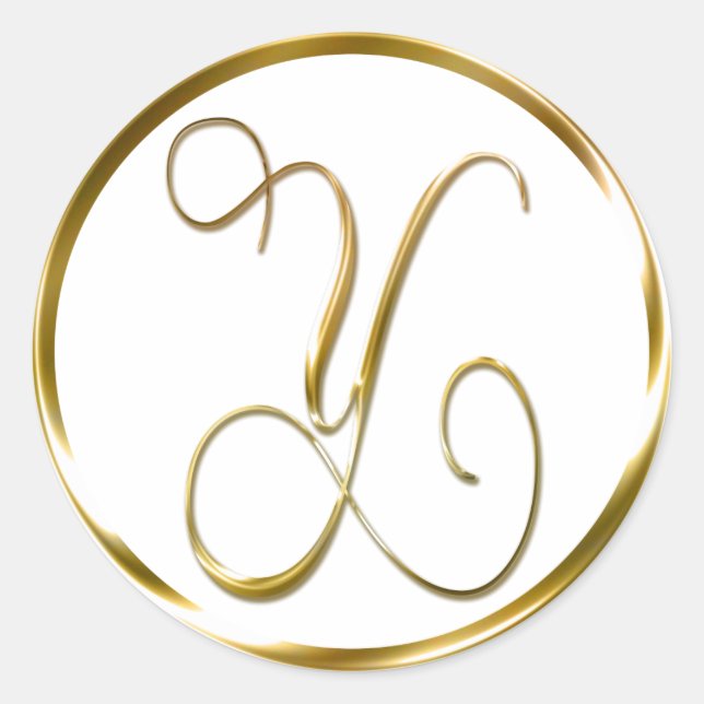 Y Monogram Faux Gold Envelope Or Favour Seal (Front)