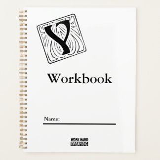 Y Monogram Workbook black and white Planner