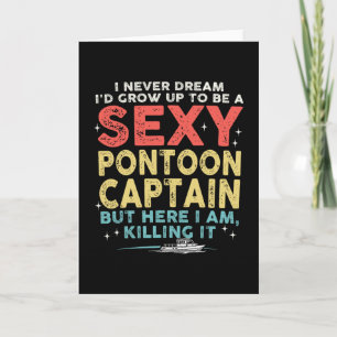 Y Pontoon Captain Boating Vacation Lake Life Boat Card