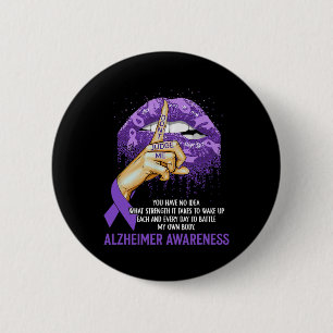 Y Purple Lips Heimerheimer Awareness Ribbon Don't 6 Cm Round Badge