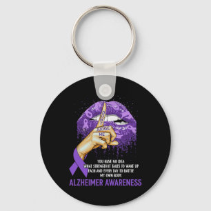 Y Purple Lips Heimerheimer Awareness Ribbon Don't Key Ring