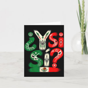 ¿y si sí_ mexican flag spanish phrase vintage card