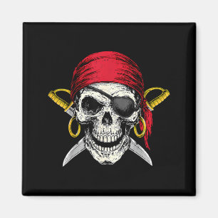 Y Skull Skeleton Halloween Costume Pirate Flag Magnet