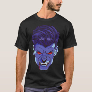 Y Vampire Halloween Monster Face Scary Fangs Costu T-Shirt