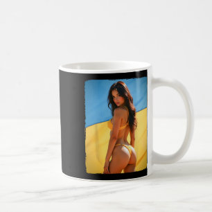 Y Woman On T Shirt - Brunette Bikini Be And Ukrain Coffee Mug