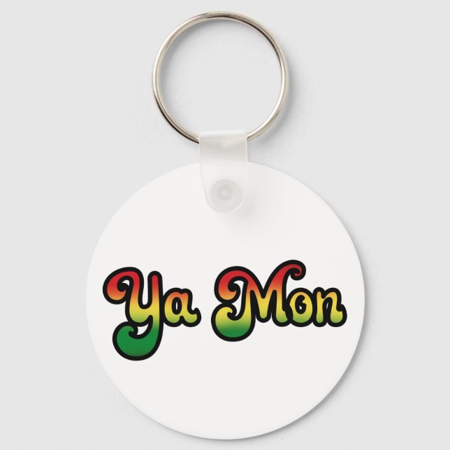 Ya Mon Jamaica Slang Funny Jamaican Phrase T-Shirt Key Ring (Front)