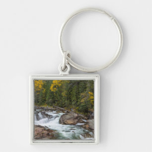 Yaak Falls In Autumn In The Kootenai National Key Ring
