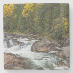 Yaak Falls In Autumn In The Kootenai National Stone Coaster