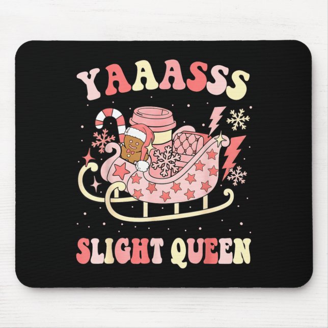 Yaas Sleigh Queen Sleigh Girl Matching Christmas P Mouse Pad (Front)