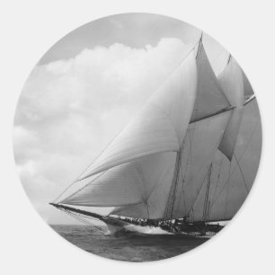 Yacht America c1910 Classic Round Sticker