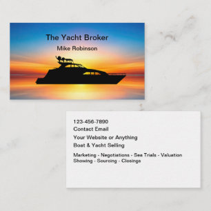 Yacht And Boat Brokers Business Cards