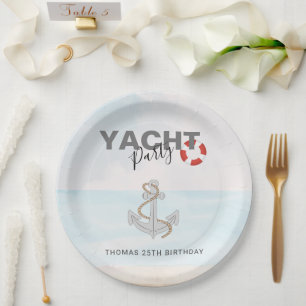 Yacht Boat Cruise Birthday Party  Paper Plate