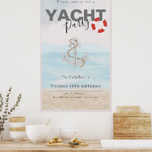 Yacht Boat Cruise Birthday Party Poster