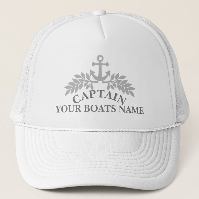 Yacht captains ships anchor trucker hat (Front)