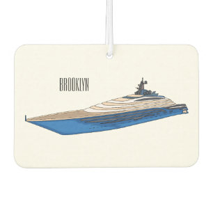 Yacht cartoon illustration car air freshener