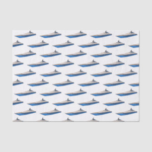 Yacht cartoon illustration tissue paper