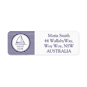 Yacht Club Return Address Label