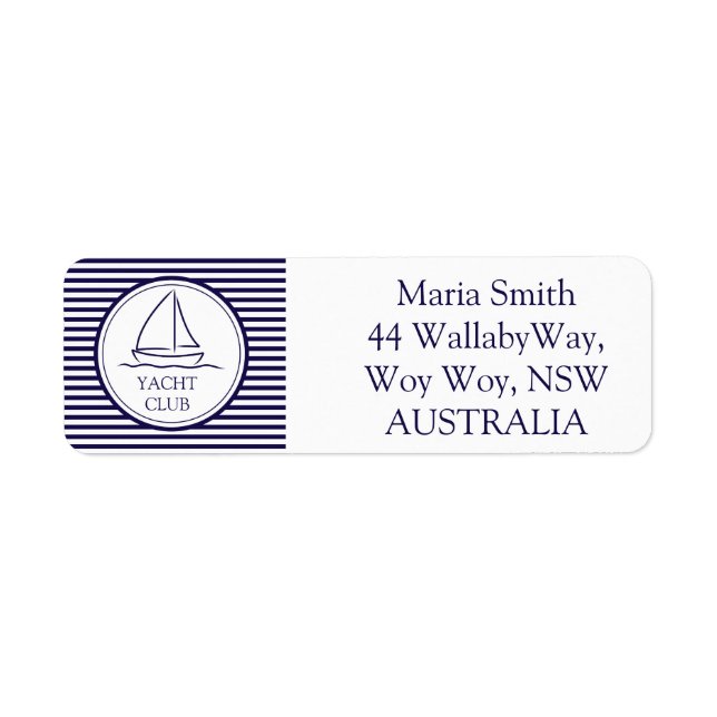 Yacht Club Return Address Label (Front)