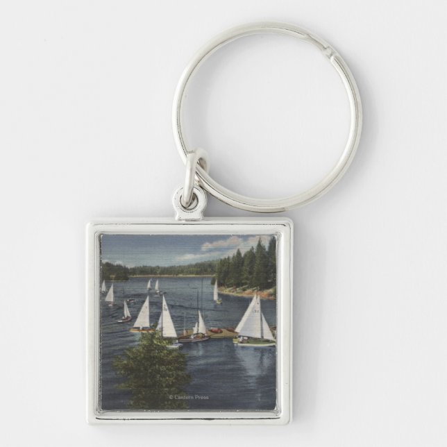 Yacht Club, Sailboat Race Key Ring (Front)