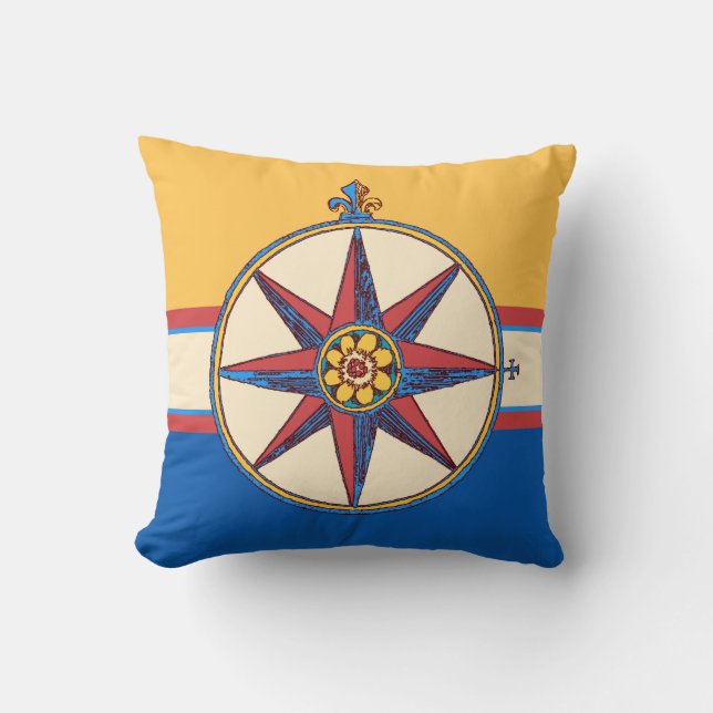 Yacht Club Sailing Marina Compass Rose Elegant Cushion (Front)