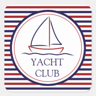 Yacht Club Square Sticker