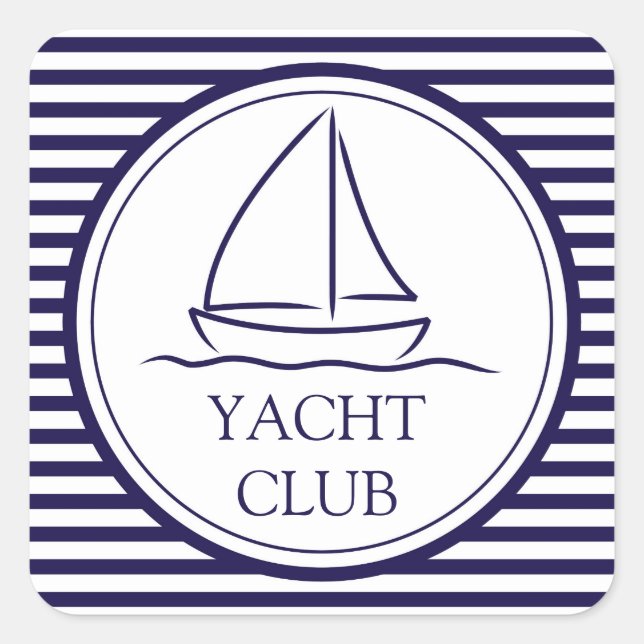 Yacht Club Square Sticker (Front)