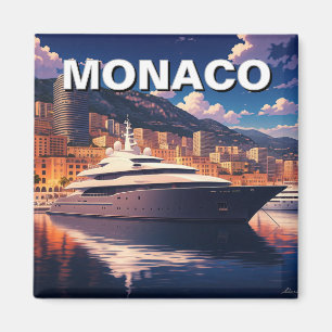 Yacht in Monaco Monte Carlo Europe Travel Magnet