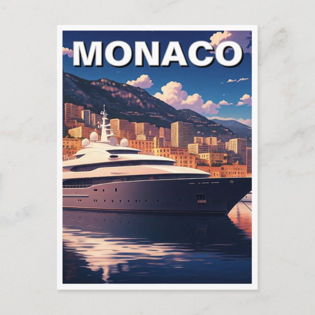 Yacht in Monaco Monte Carlo Europe Travel Postcard (Front)