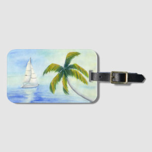 Yacht on the sea Palma Luggage Tag