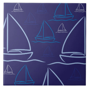 Yacht pattern ceramic tile