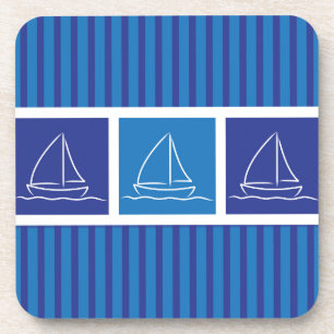 Yacht pattern coaster