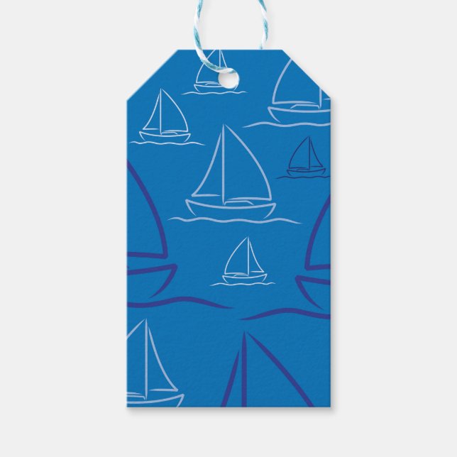 Yacht pattern gift tags (Front)